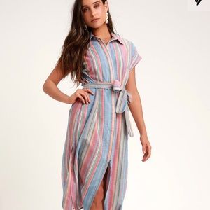 Lulus striped midi dress